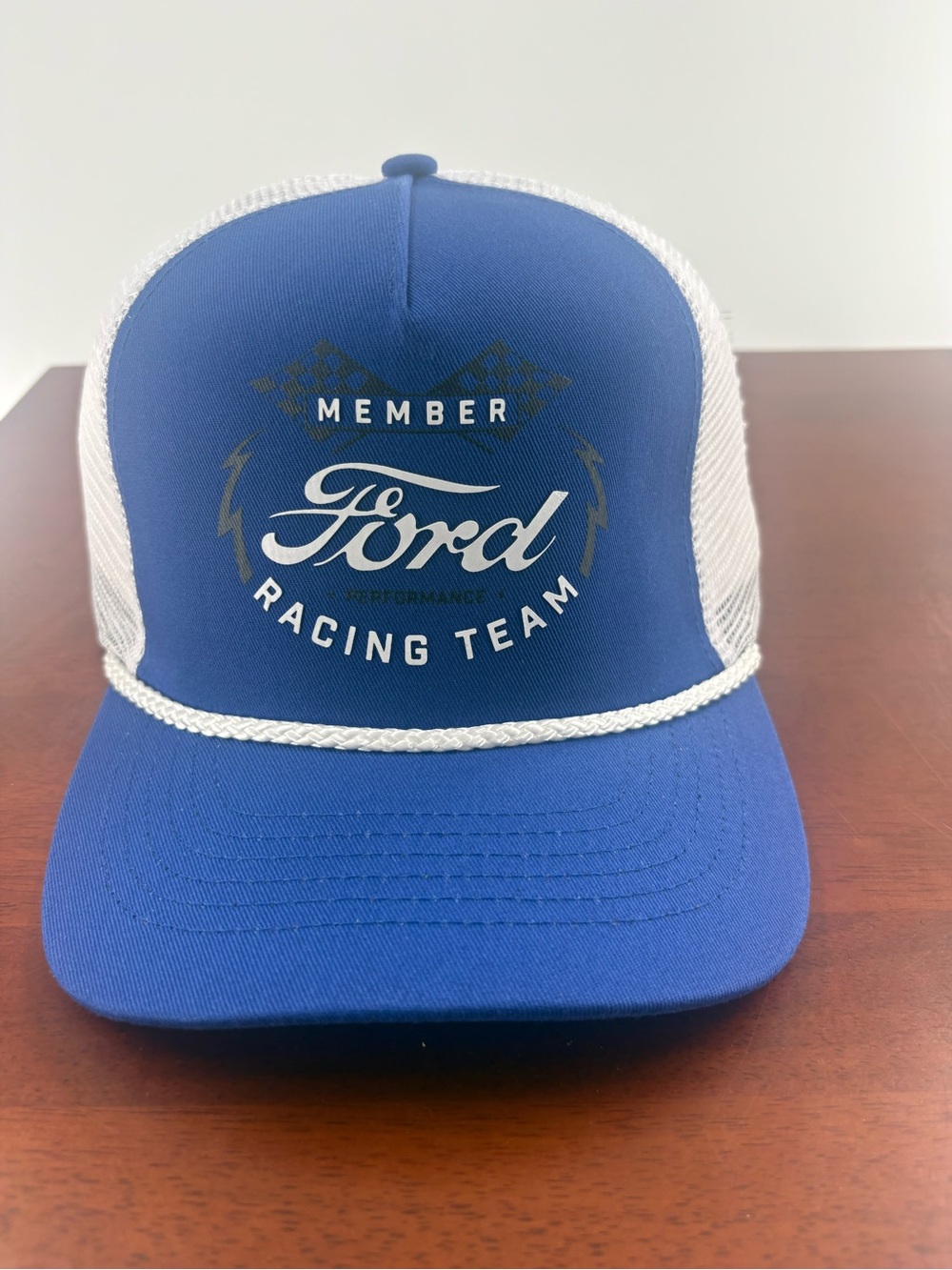 Ford Blue and White Racing Team Trucker Cap